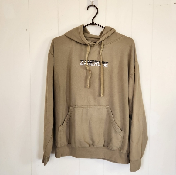 Zanerobe Tan Hoodie Logo Sweatshirt Loungewear Streetwear Mens Large - Picture 2 of 8